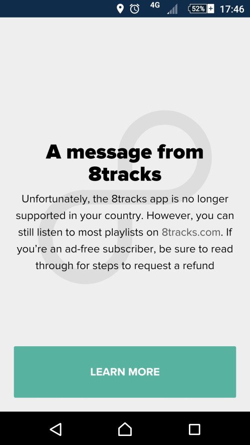8tracks com restrições fora dos EUA e Canadá