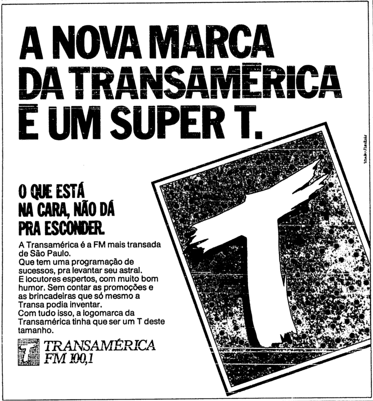 Anúncio publicado na Folha de S. Paulo em 24 de setembro de 1987